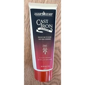 Camp Chef Unisex Cast Iron Cleaner 6oz White Red CIC8 Outdoor Cooking Care